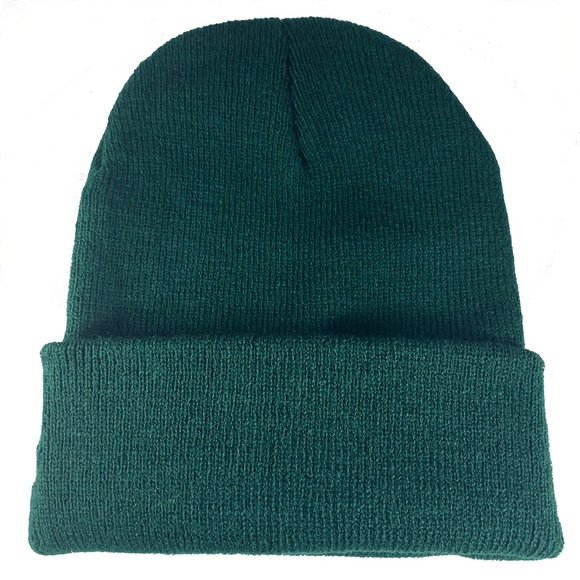 Forest Green Beanie Took Winter Hat Ski Hat New One Size - Picture 2 of 3